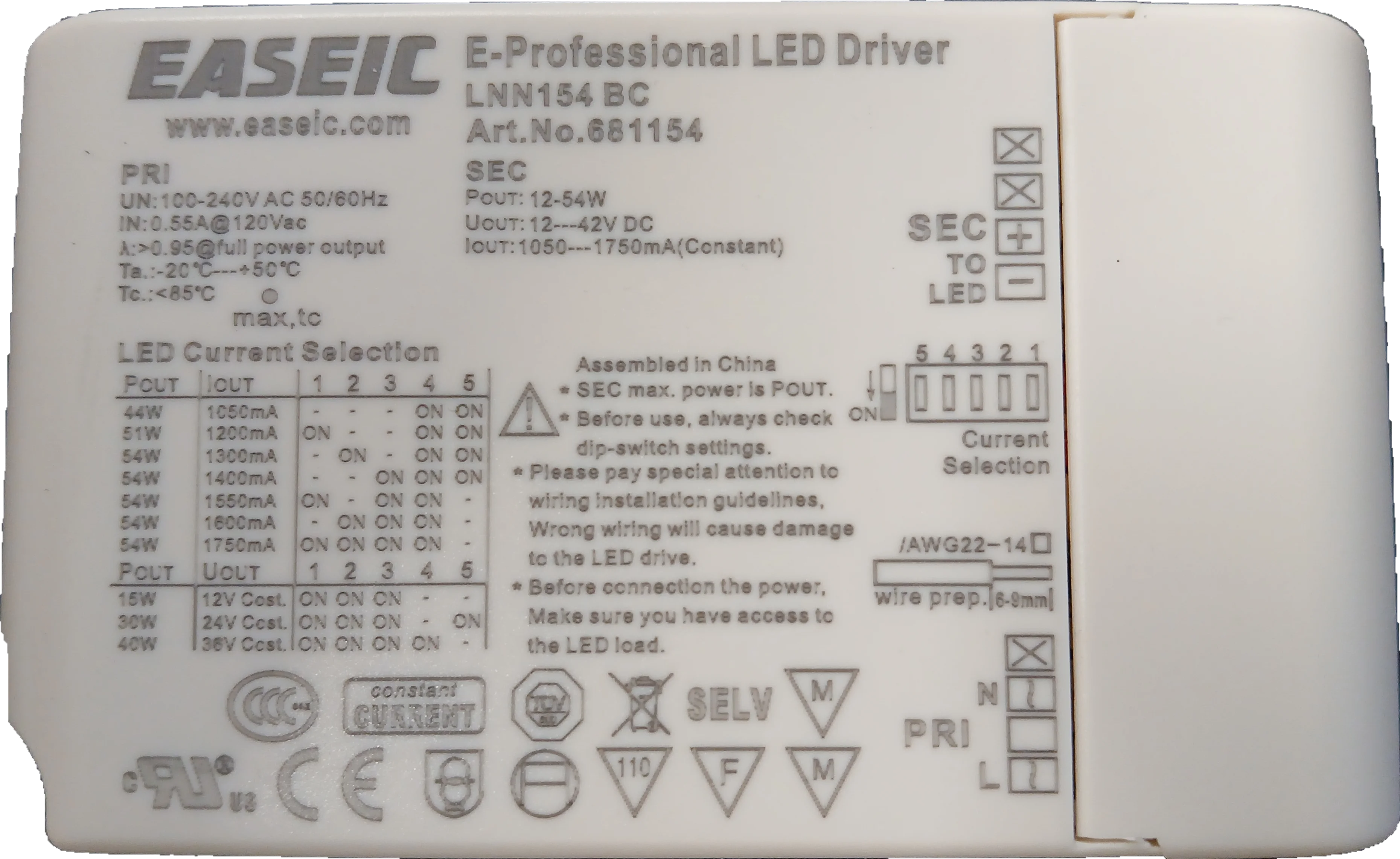 EASEIC DRIVER 1050-1750mA - DEMO