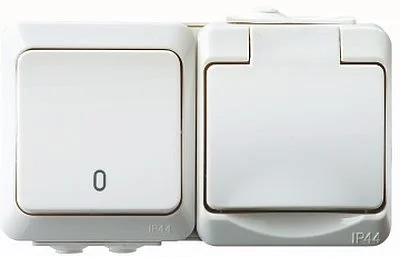 KOMBI STRÖMBRYTARE & UTTAG IP44 ICE