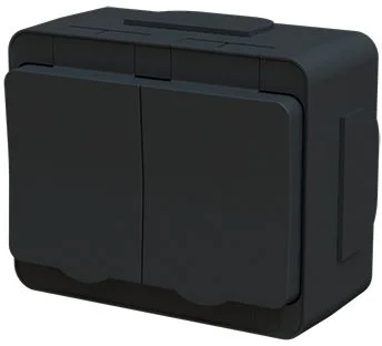 VÄGGUTTAG SVART IP44 UTV - DESIGNX