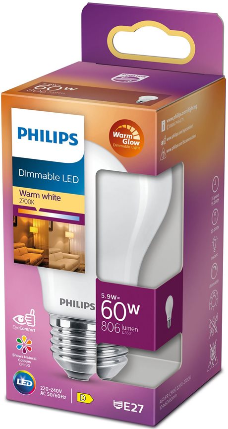 LED E27 Normal 60W Frost Dimba