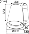 Vägglampa Cone GU10 IP54 - Hidealite